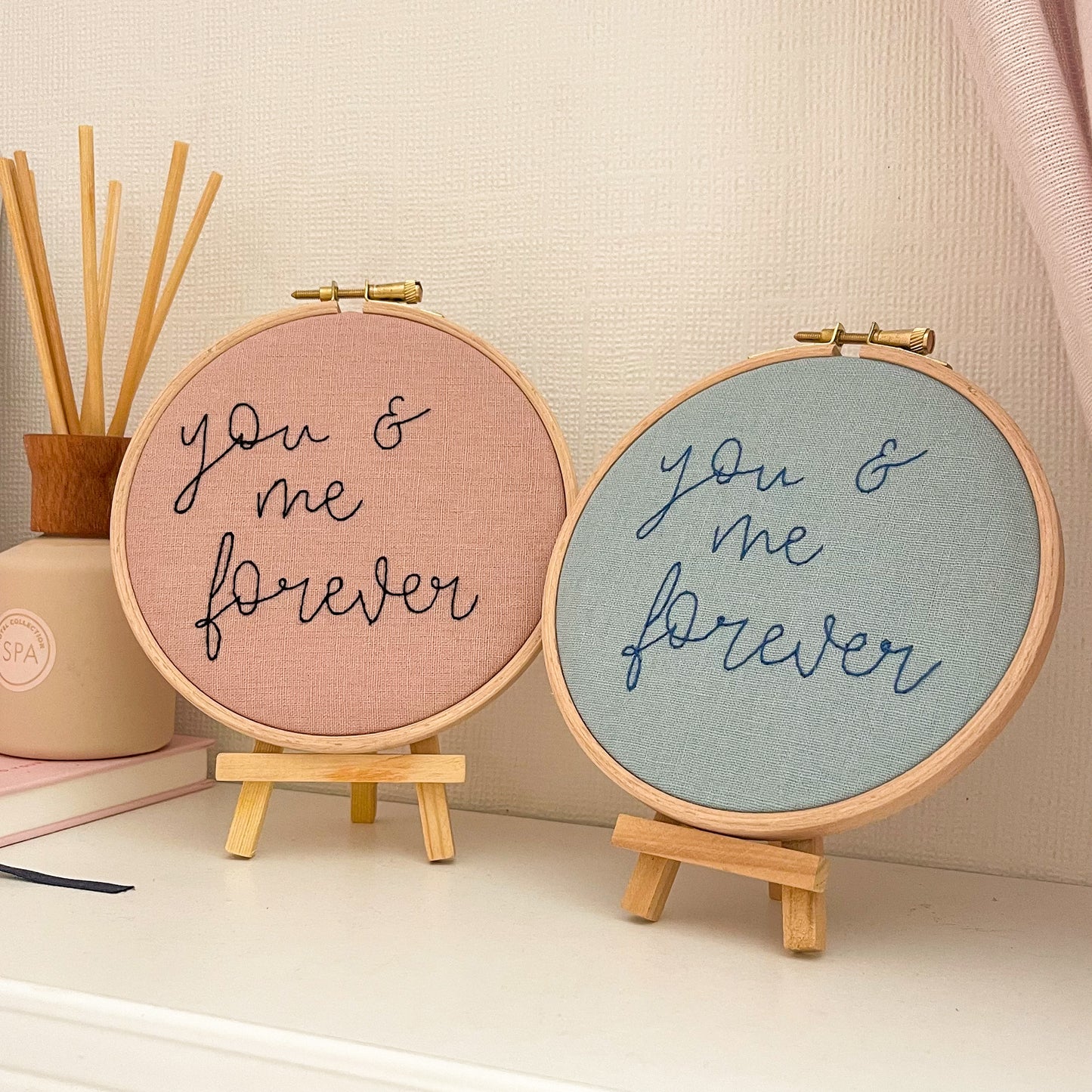 You & Me Forever Embroidery Quote Hoop
