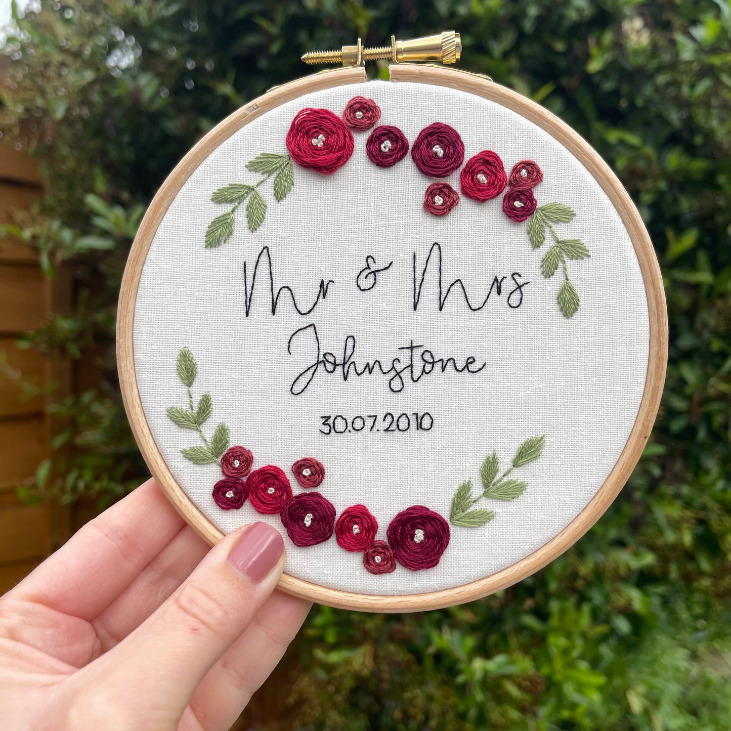 Personalised Wedding Hand Embroidery