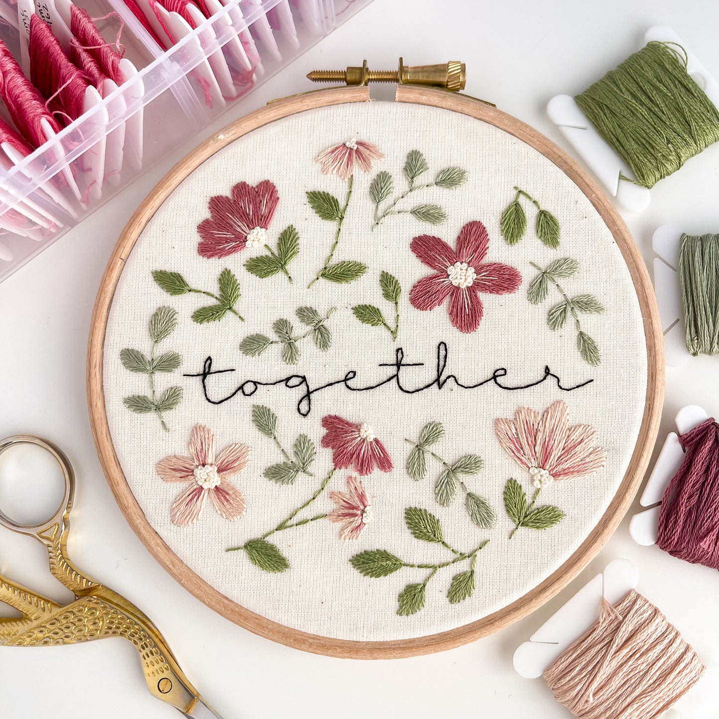 Together Floral Embroidery PDF Pattern