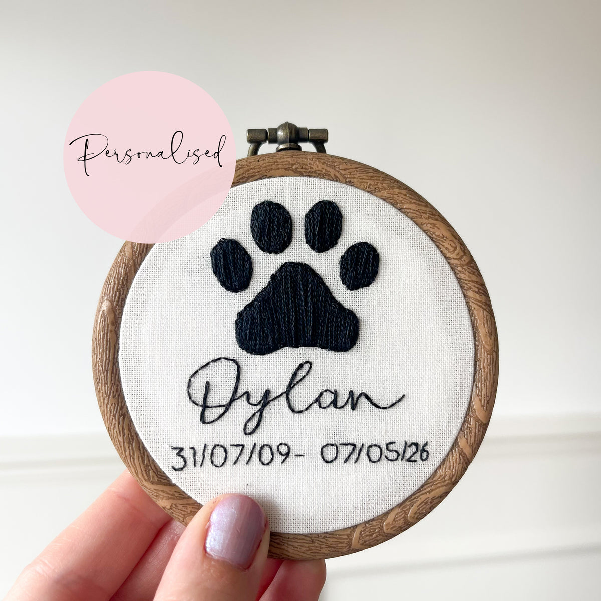 Personalised Pet Memorial Embroidery