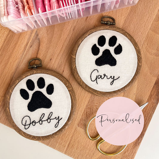 Personalised Pet Paw Print Embroidery