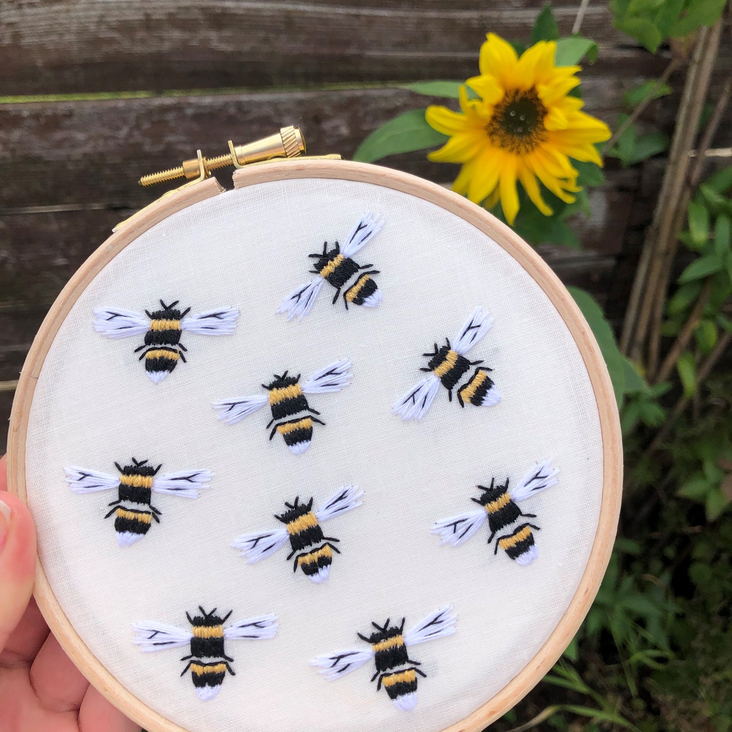 Bumble Bee Hand Embroidery Hoop