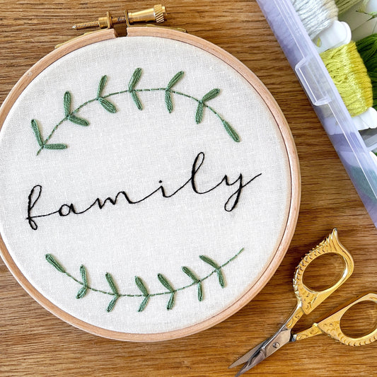 Family Hand Embroidery Hoop