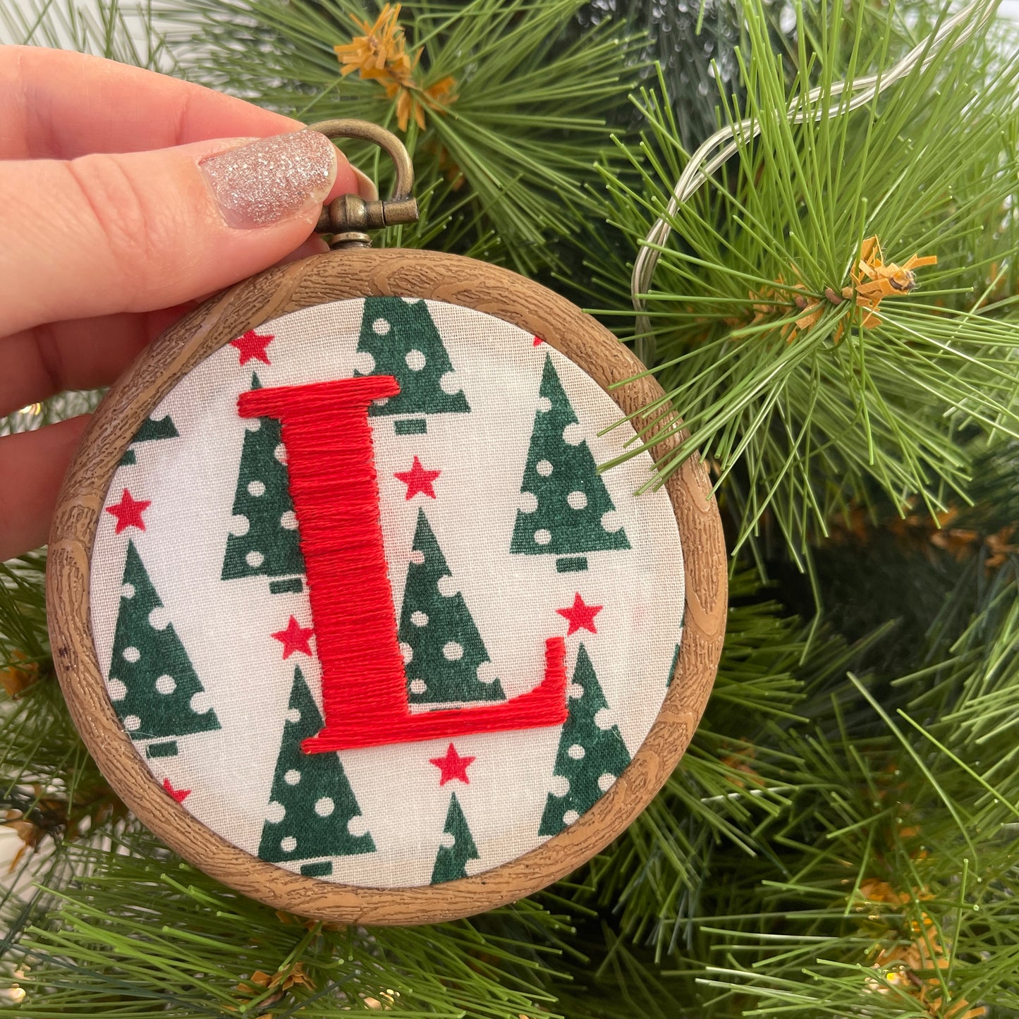 Personalised Christmas Hand Embroidery Hoop