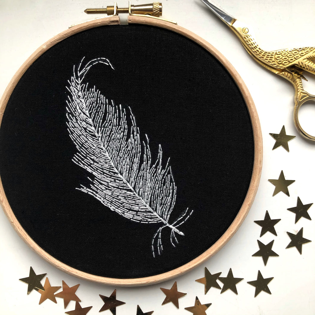 Feather Hand Embroidery Hoop