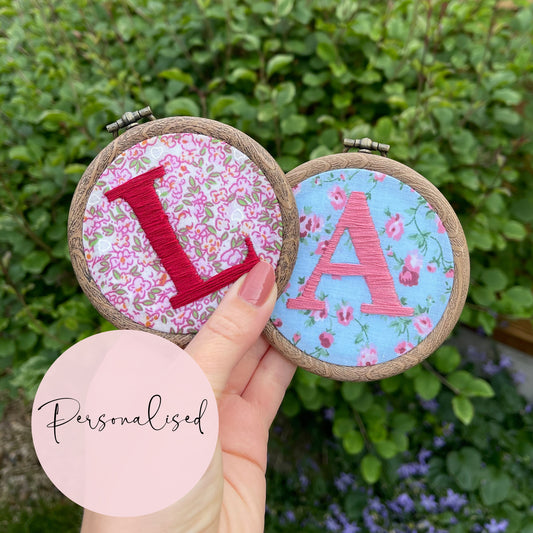 Personalised Floral Initial Letter Hoops