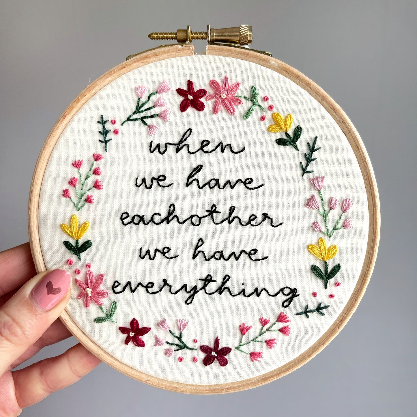 Family Friend Hand Embroidery Hoop