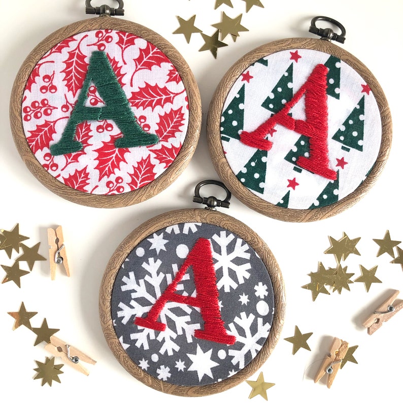 Personalised Christmas Hand Embroidery Hoop