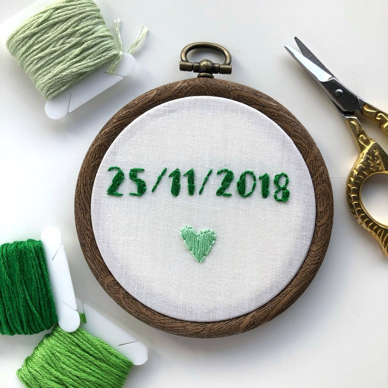 Personalised Date Hand Embroidery Hoop