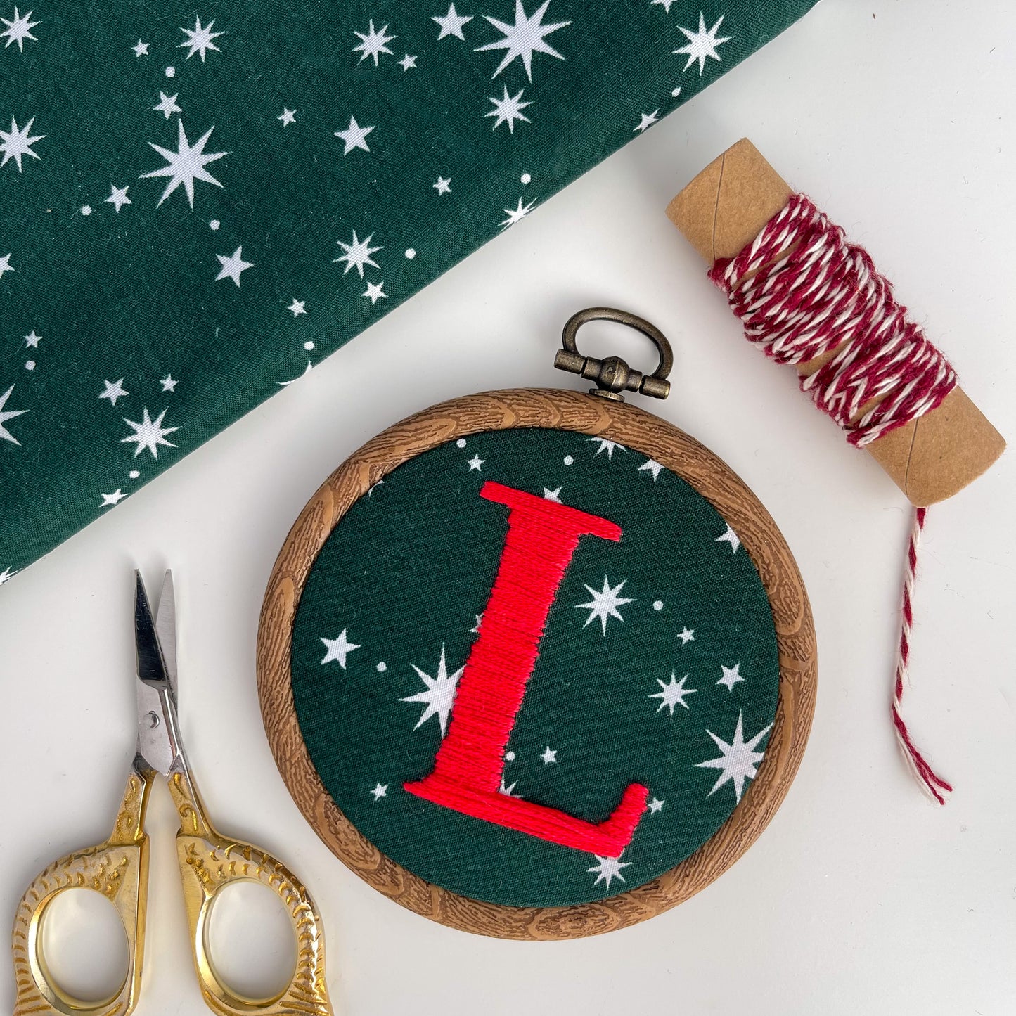 Personalised Christmas Hand Embroidery Hoop