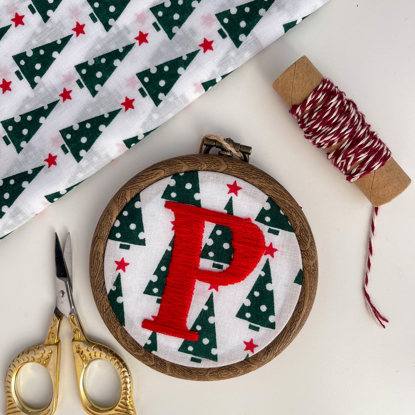 Personalised Christmas Hand Embroidery Hoop