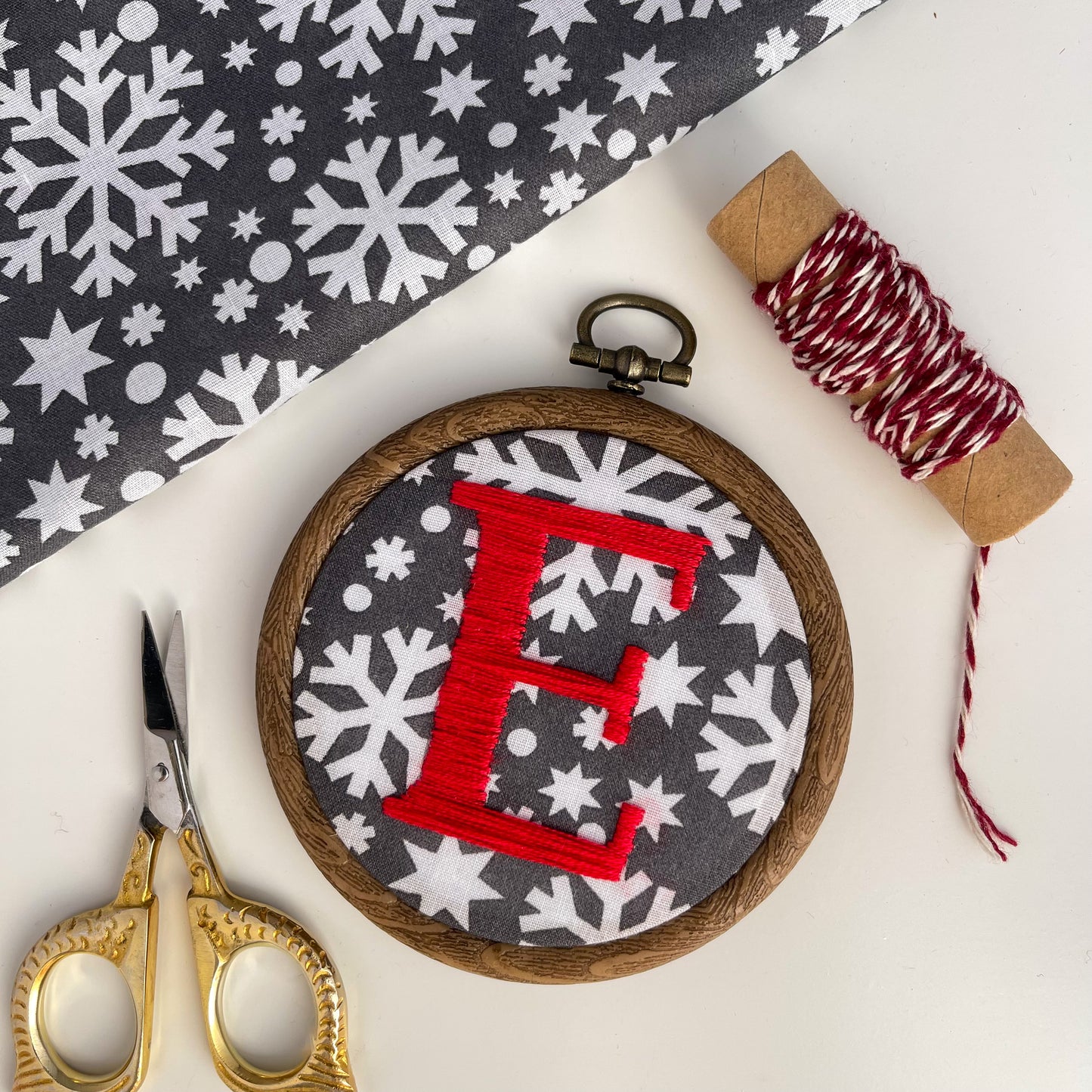 Personalised Christmas Hand Embroidery Hoop