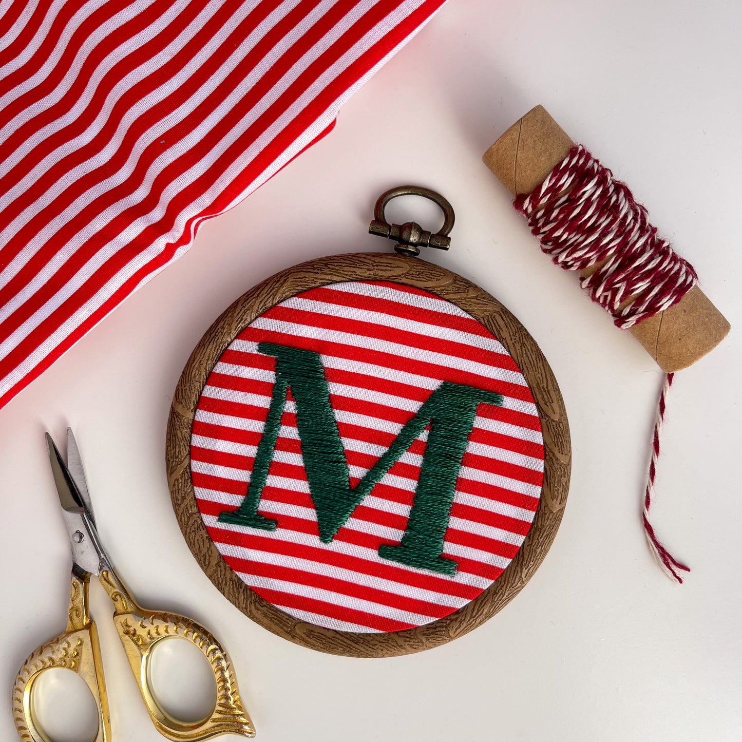 Personalised Christmas Hand Embroidery Hoop