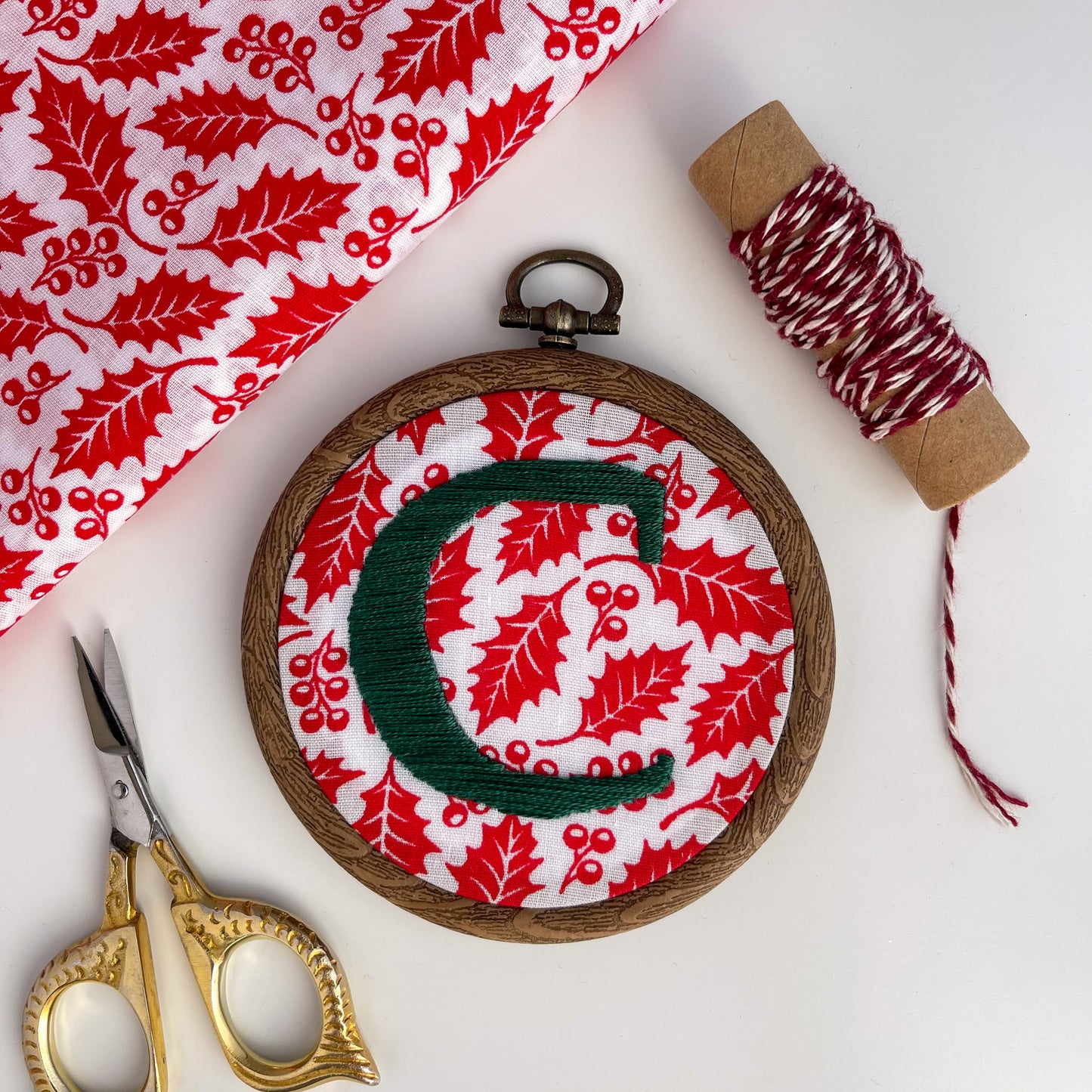 Personalised Christmas Hand Embroidery Hoop