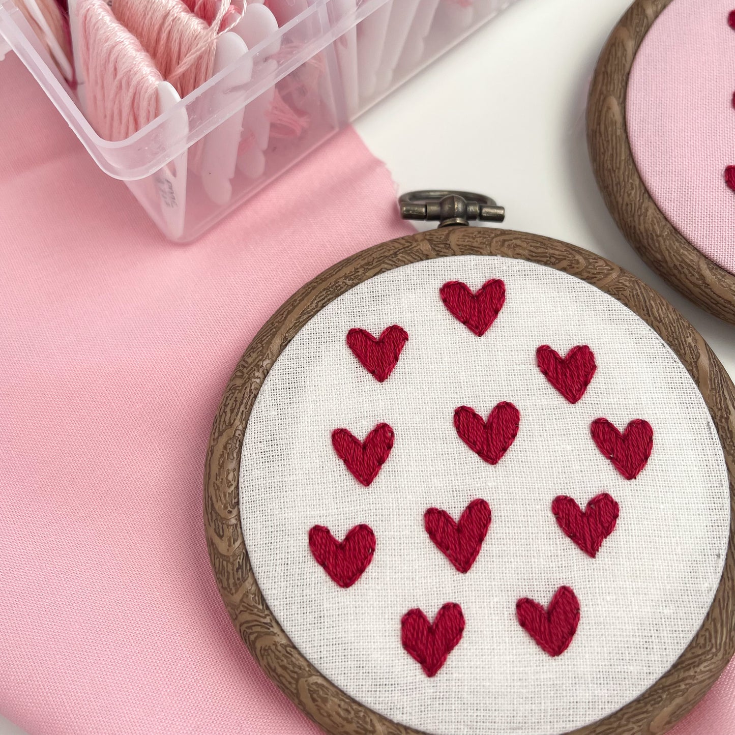 Mini Hearts Embroidery Hoops