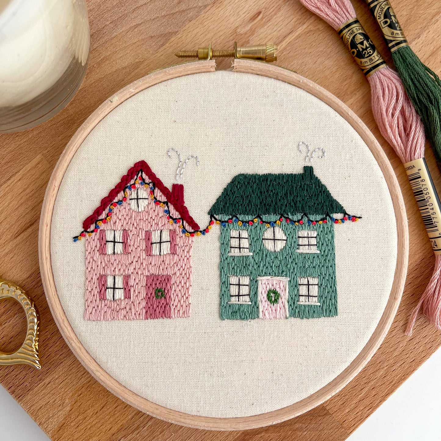 Christmas Houses Embroidery PDF Pattern