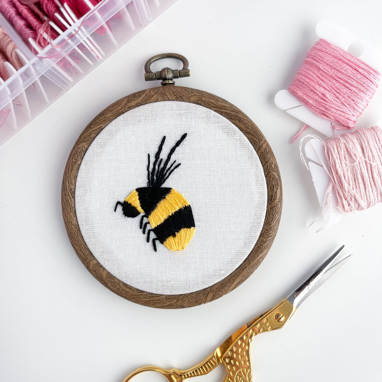 Bee Hand Embroidery Hoop