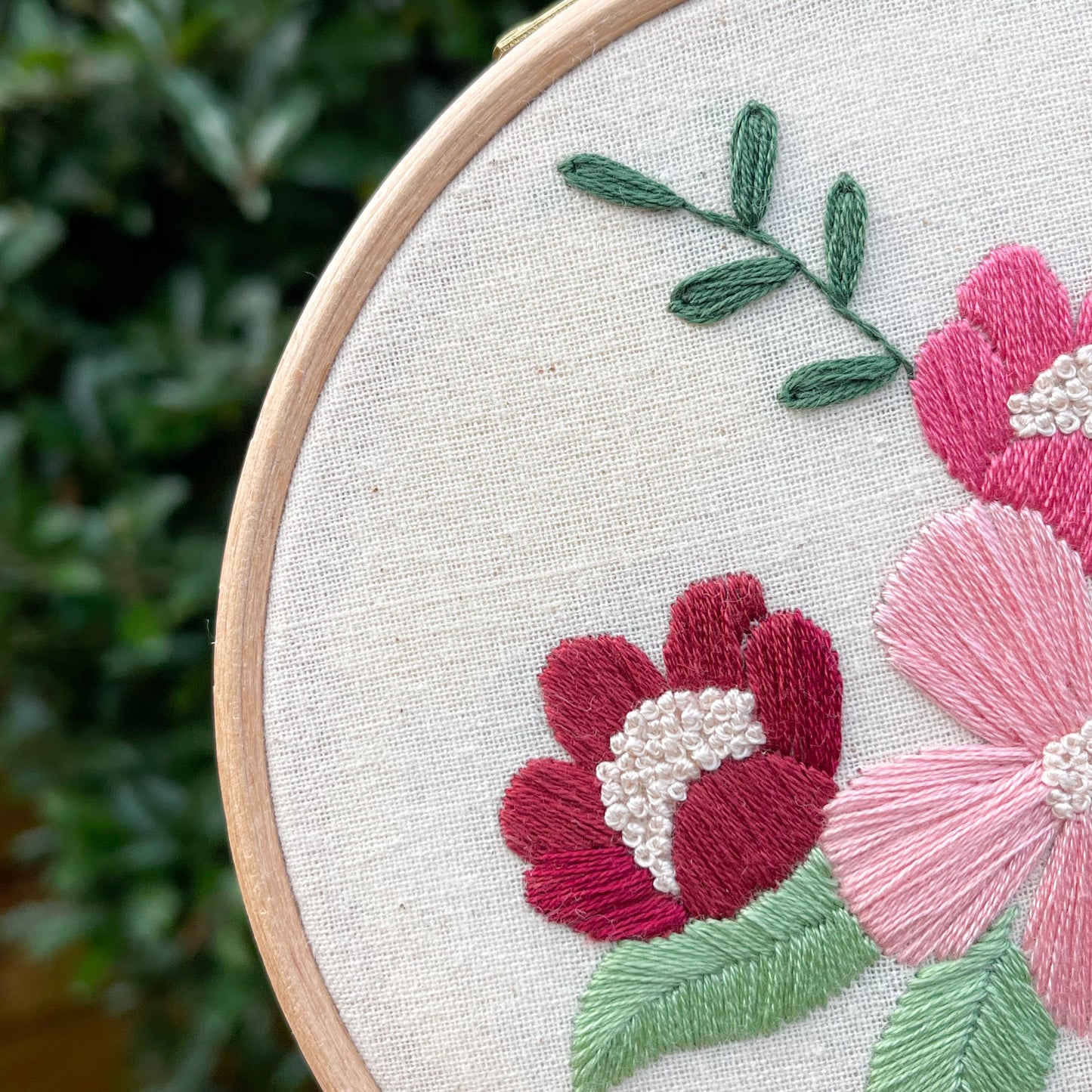 Floral Hand Embroidery Hoop