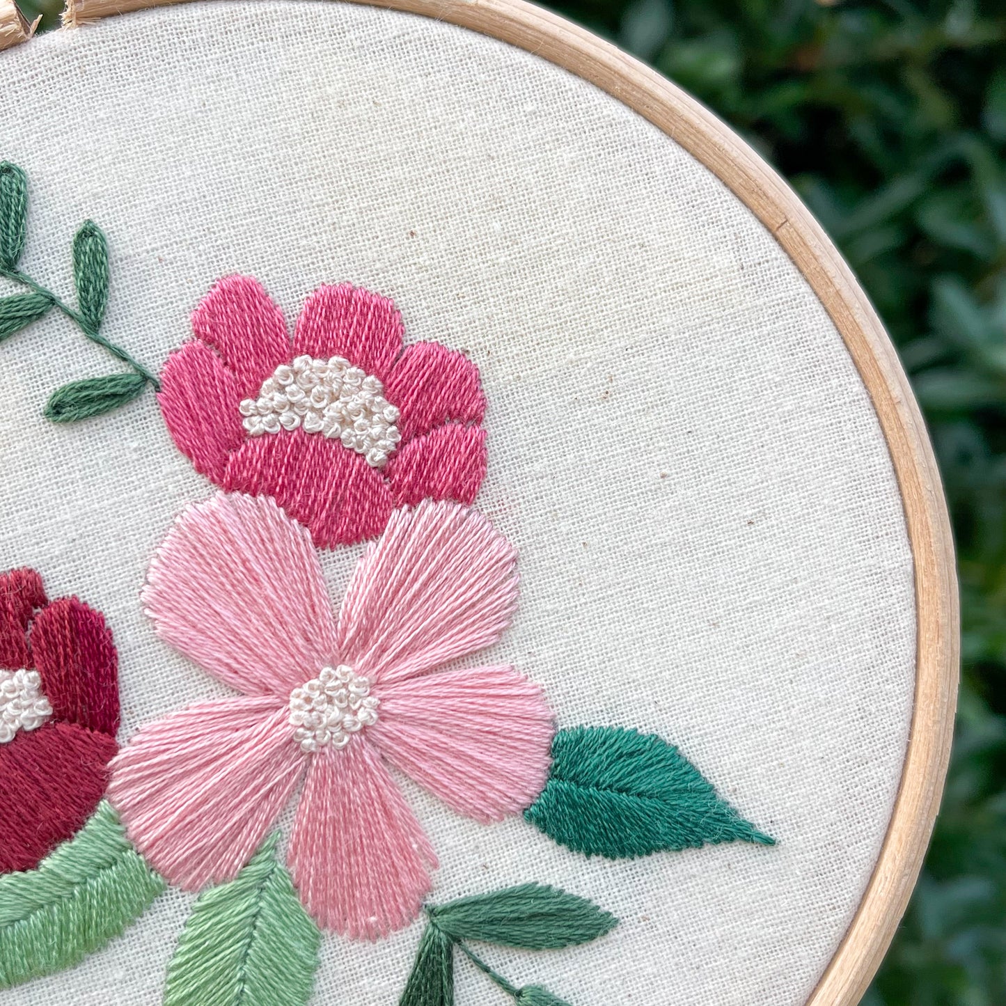 Floral Hand Embroidery Hoop