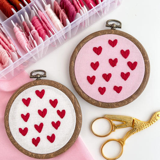 Mini Hearts Embroidery Hoops